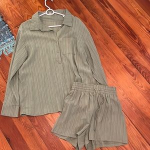Sage Green Short Set - brighter in real life